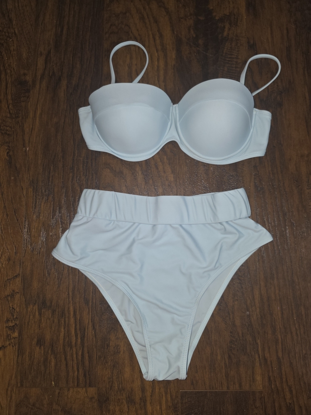 Women’s Blue Two-Piece High-Waist Swim Set